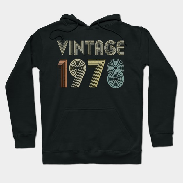 42nd Birthday Gift Vintage 1978 Classic Men Women 42 Years Hoodie by bummersempre66